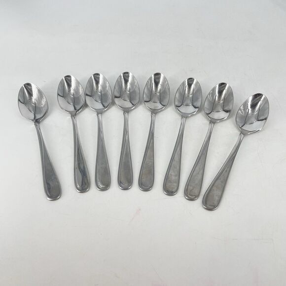 Set of 8 Oneida FLIGHT RELIANCE Glossy Stainless Flatware Teaspoons 6" - Picture 1 of 2